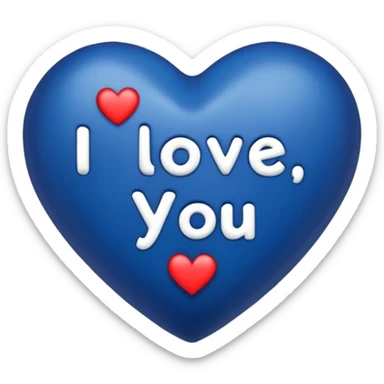 Dark Blue heart with the words I Love You Ry in the middle  sticker