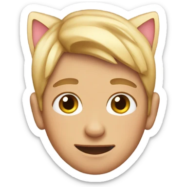 A boy with cat ears sticker