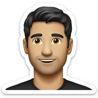 Handsome guy with dark hair and black shirt sticker