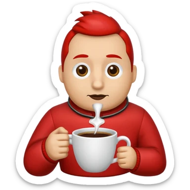 cardinal a cup of coffee sticker