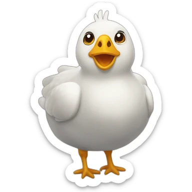 una mezcla de una foca y una gallina sticker