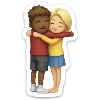 Girl hugging a boyfriend  sticker
