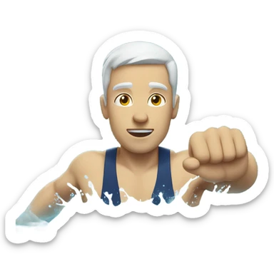 white man swimming sticker