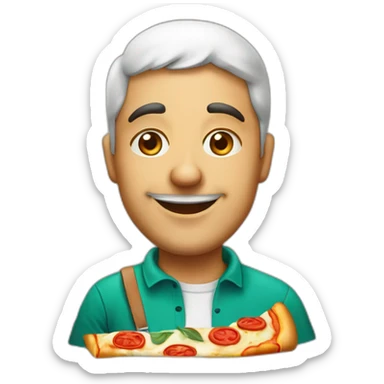 the caricature of an Italian with pizza sticker
