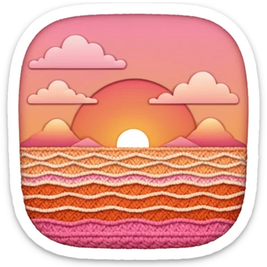 crochet single stitch (it has a color like a peach-pinky sunset) sticker