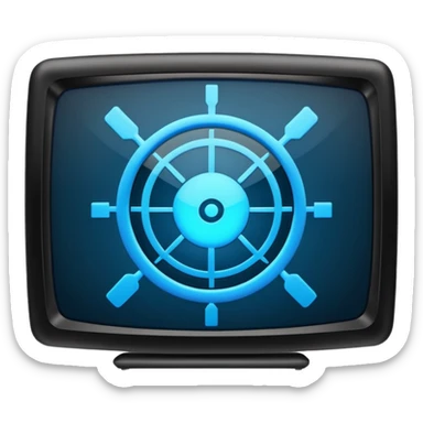 TV screen with crosshairs sticker