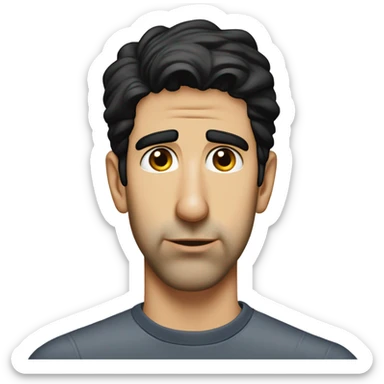 younger David Schwimmer very sad, no facial hair sticker