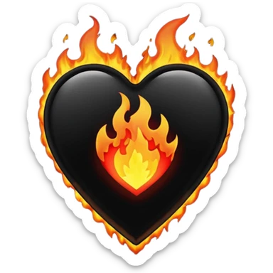 A black love hurt in black fire sticker