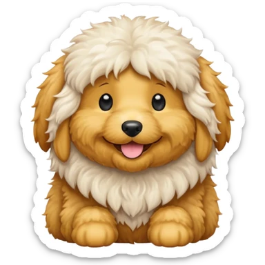 Can you make me an emoji of a white mini golden-doodle  sticker