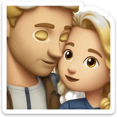 white guy and girl kissing sticker
