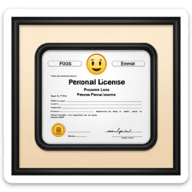 docs and personal license sticker