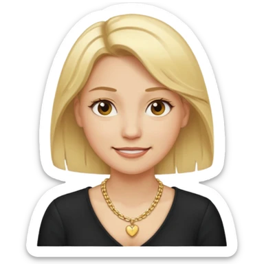 Female with Gold Necklace, fair skin,blonde hair, different expressions. sticker