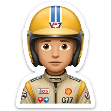 brad pitt from f1 movie in racing suit sticker