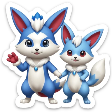 Zangoose-Meowstic-Minccino-Delcatty-Pachirisu-fusion sticker