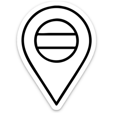 Location pin marker with Russian flag colors (white, blue, and red horizontal stripes) sticker