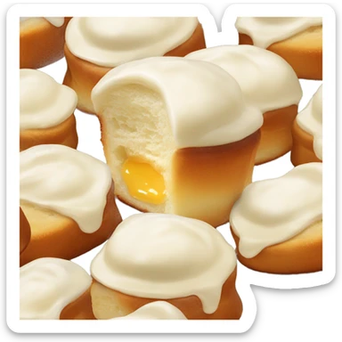 Coquille de brioche avec crème fouettée à l’intérieur  sticker