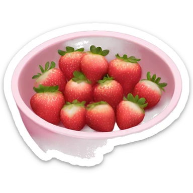Light pink bowl with strawberries in it sticker