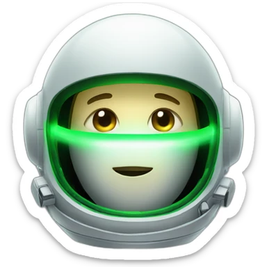 astronaut with helmet and no face with two green lights like eyes sticker