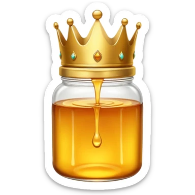 Honey jar with a crown on top sticker