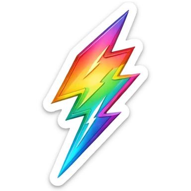 make an emoji that combines rainbow and alightning bolt sticker