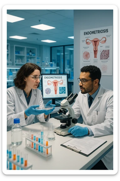 Scienziati americani che studiano l'endometriosi sticker