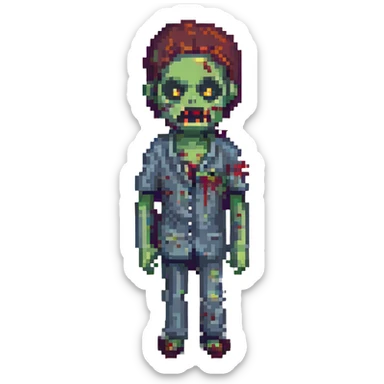 a zombie from the game DAYZ sticker