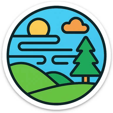 A foggy landscape sticker
