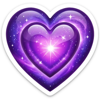 purple galaxy heart transparent sticker