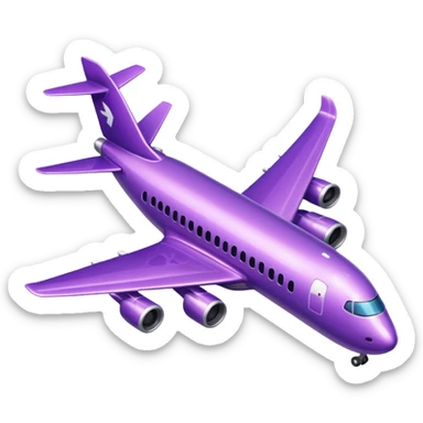 glitter purple avião sticker