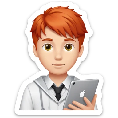 Redhead college programmer boy sticker