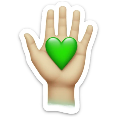 Hand heart with green heart in the middle  sticker