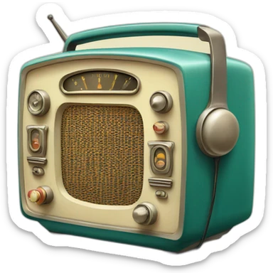 cartoon vintage 1949 radio sticker