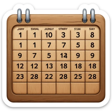 calendar wood sticker