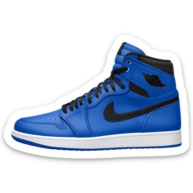 Jordan 1 sneaker, royal blue and black colorway sticker