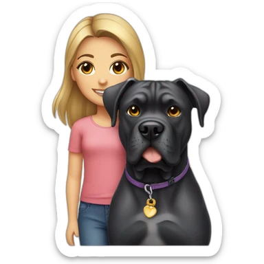 Girl with dog cane corso sticker