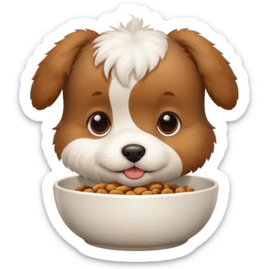 puppy with bowl  sticker