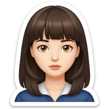 брюнетка с челкой sticker