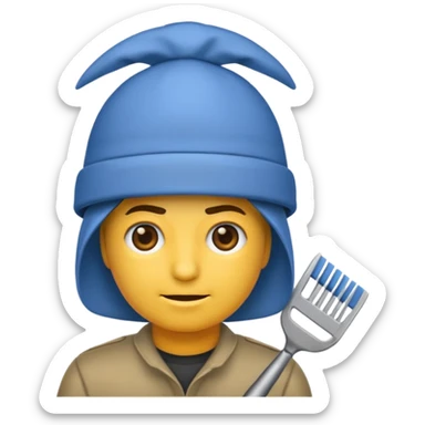 emoji de un persona con gorro de hacer mechas en la peluqueria sticker