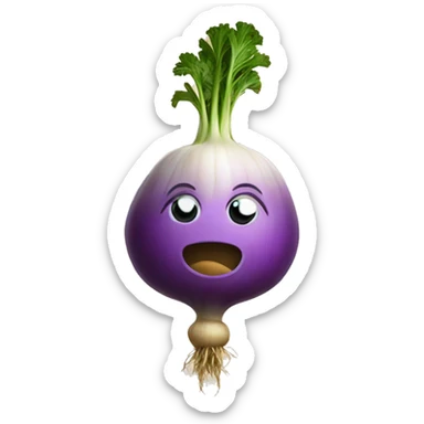 a turnip with a wizard's ha sticker