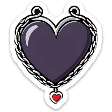 gothic punk heart with chains sticker