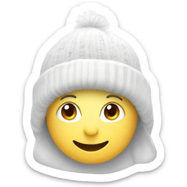 White hat with Cosy winter feeling sticker