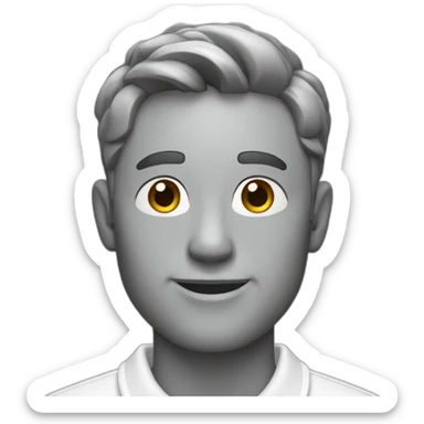 man with white polo making beauty sticker