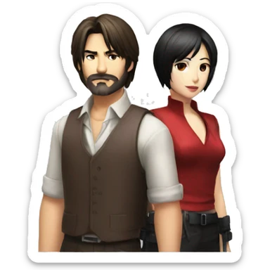 Ada wong and Leon sticker