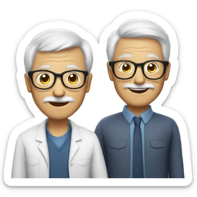 grandpa and nerd sticker