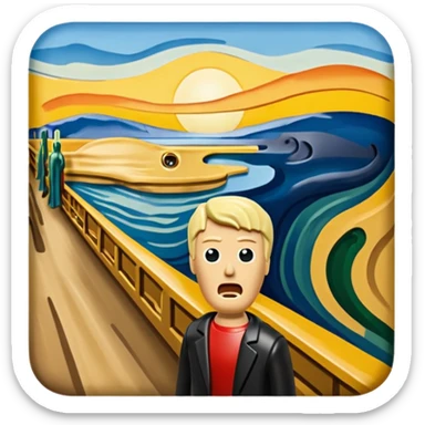 Edvard munch the scream landscape but a minifig sticker