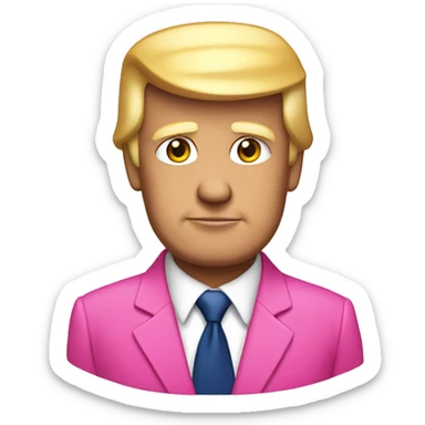 Donald trump in pink top sticker