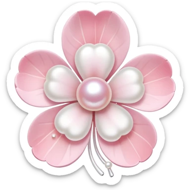 light pastel sakura flower with pearl beade sticker