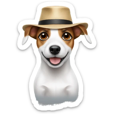 Jack Russell Terrier in a hat sticker