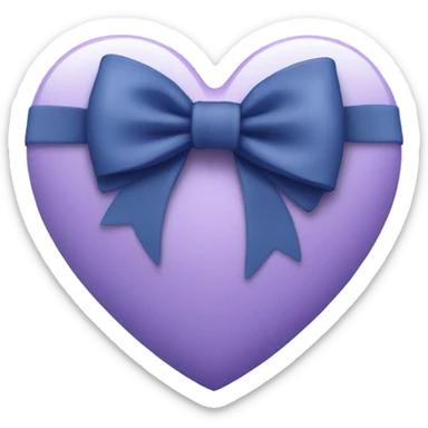 light purple Heart with dark blue bow sticker