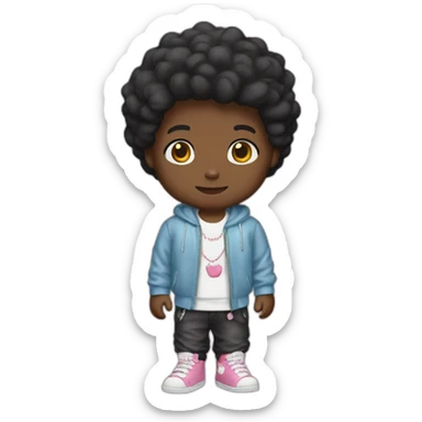 hello kitty outfit black boy sticker